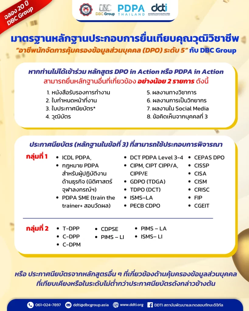 เทียบวุฒิ DPO สถาบัน TPQI