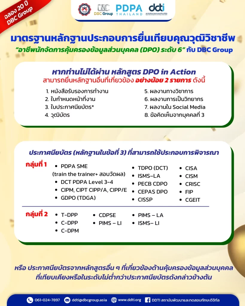เทียบวุฒิ DPO สถาบัน TPQI
